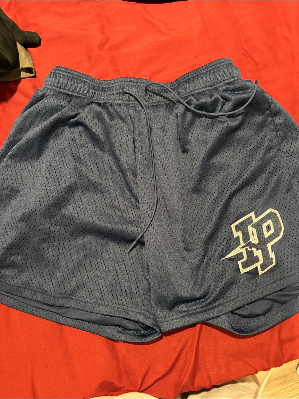 Inaka Power Gray Mesh Athletic Shorts with White Logo